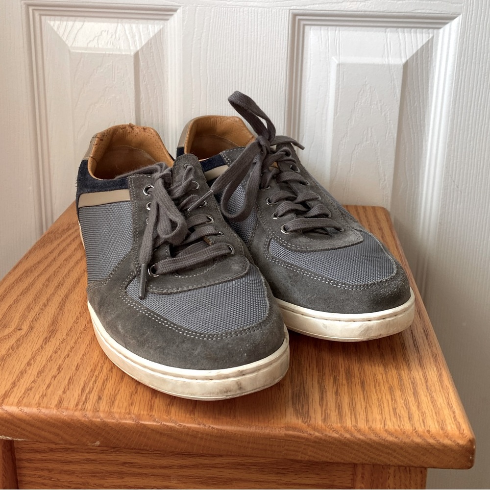 MAGNANNI Gray/Navy Suede/Leather Echo Lo Sneakers SZ 7 1/2M